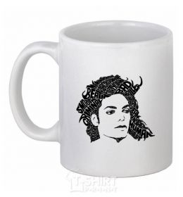 Ceramic mug Michael Jackson's face White фото