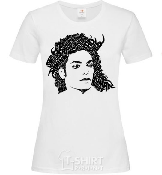 Women's T-shirt Michael Jackson's face White фото