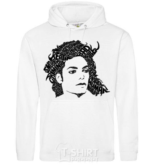 Men`s hoodie Michael Jackson's face White фото