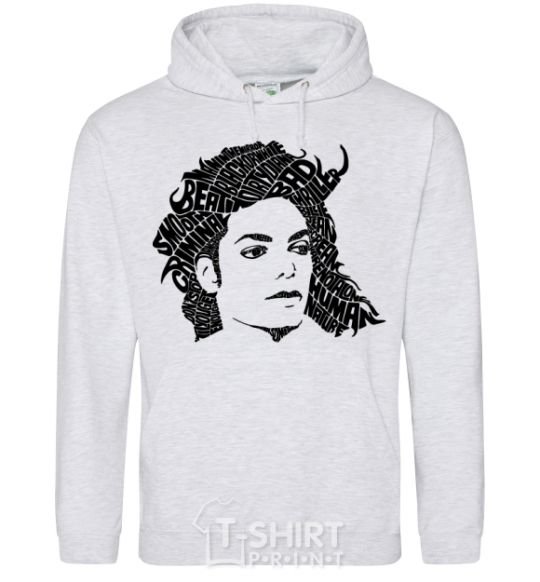 Men`s hoodie Michael Jackson's face sport-grey фото