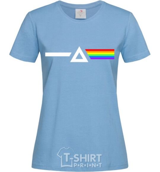 Women's T-shirt Minimal Pink Floyd sky-blue фото