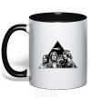 Mug with a colored handle Pink Floyd triangle black фото