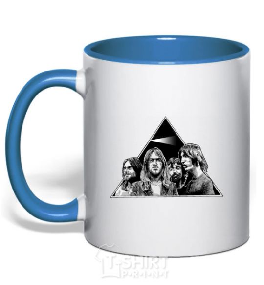 Чашка с цветной ручкой Pink Floyd triangle Ярко-синий фото