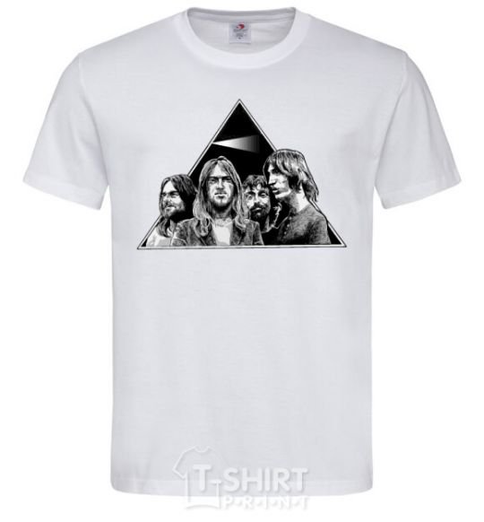 Men's T-Shirt Pink Floyd triangle White фото