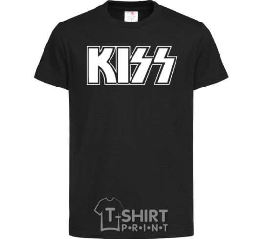 Kids T-shirt Kiss logo black фото
