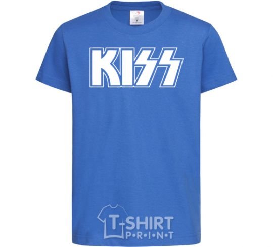 Kids T-shirt Kiss logo royal-blue фото