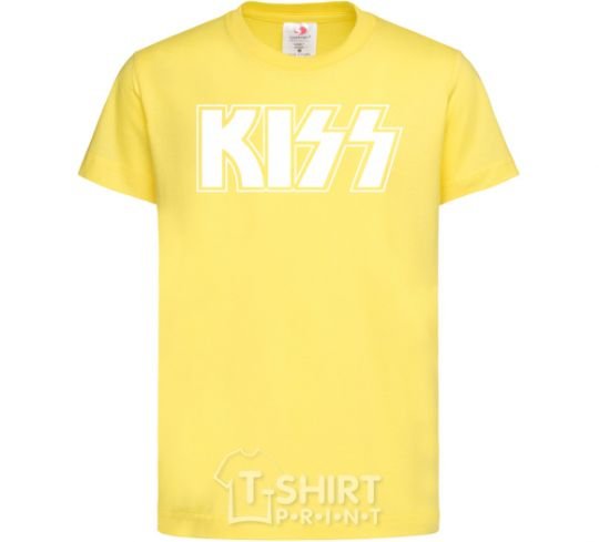 Kids T-shirt Kiss logo cornsilk фото