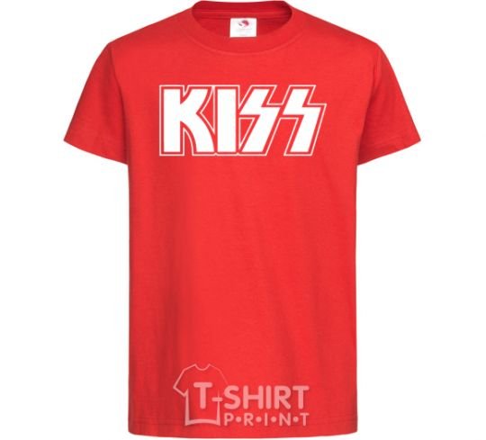 Kids T-shirt Kiss logo red фото