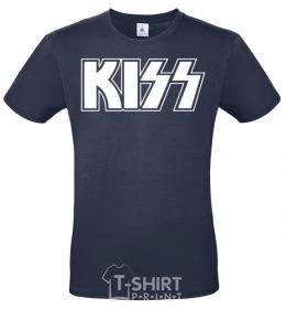 Men's T-Shirt Kiss logo navy-blue фото