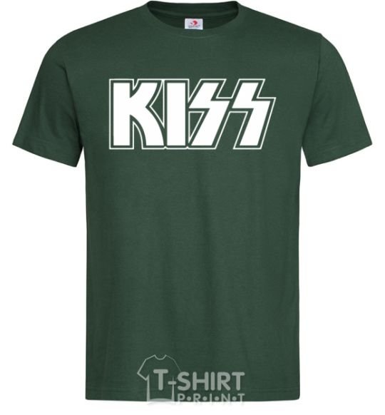 Men's T-Shirt Kiss logo bottle-green фото