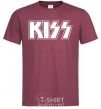 Men's T-Shirt Kiss logo burgundy фото