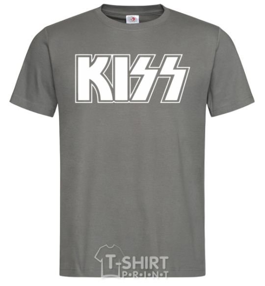 Men's T-Shirt Kiss logo dark-grey фото