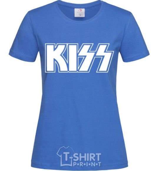 Women's T-shirt Kiss logo royal-blue фото