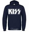 Мужская толстовка (худи) Kiss logo Темно-синий фото