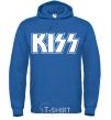 Мужская толстовка (худи) Kiss logo Сине-зеленый фото