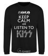 Свитшот Keep calm and listen to Kiss Черный фото