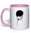 Mug with a colored handle Rihanna light-pink фото