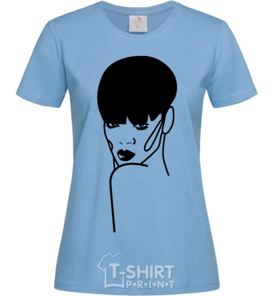 Women's T-shirt Rihanna sky-blue фото