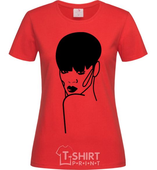 Women's T-shirt Rihanna red фото