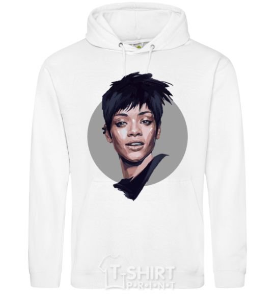 Men`s hoodie Rihanna portrait White фото