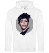 Men`s hoodie Rihanna portrait White фото