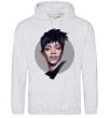 Men`s hoodie Rihanna portrait sport-grey фото