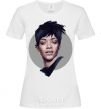 Women's T-shirt Rihanna portrait White фото