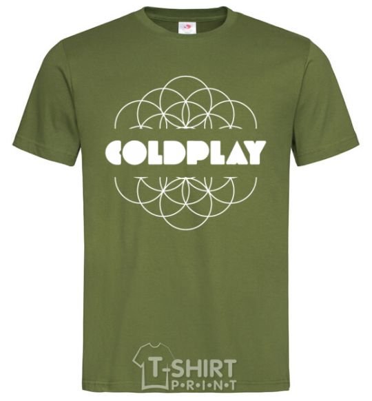 Мужская футболка Coldplay white logo Оливковый фото