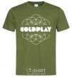 Мужская футболка Coldplay white logo Оливковый фото