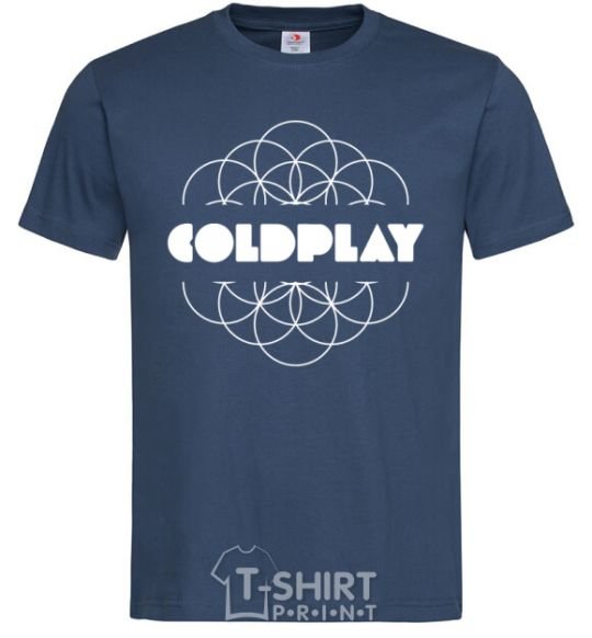 Мужская футболка Coldplay white logo Темно-синий фото