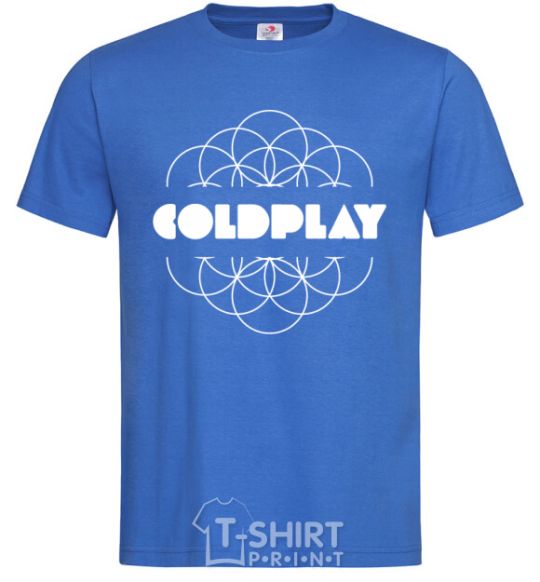 Мужская футболка Coldplay white logo Ярко-синий фото