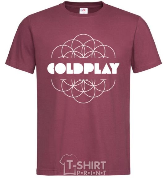 Мужская футболка Coldplay white logo Бордовый фото