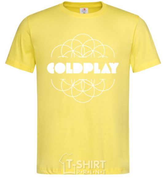 Мужская футболка Coldplay white logo Лимонный фото