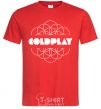 Мужская футболка Coldplay white logo Красный фото