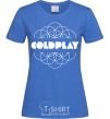 Women's T-shirt Coldplay white logo royal-blue фото