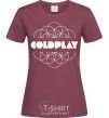 Women's T-shirt Coldplay white logo burgundy фото