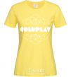 Women's T-shirt Coldplay white logo cornsilk фото