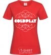 Женская футболка Coldplay white logo Красный фото