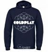 Men`s hoodie Coldplay white logo navy-blue фото