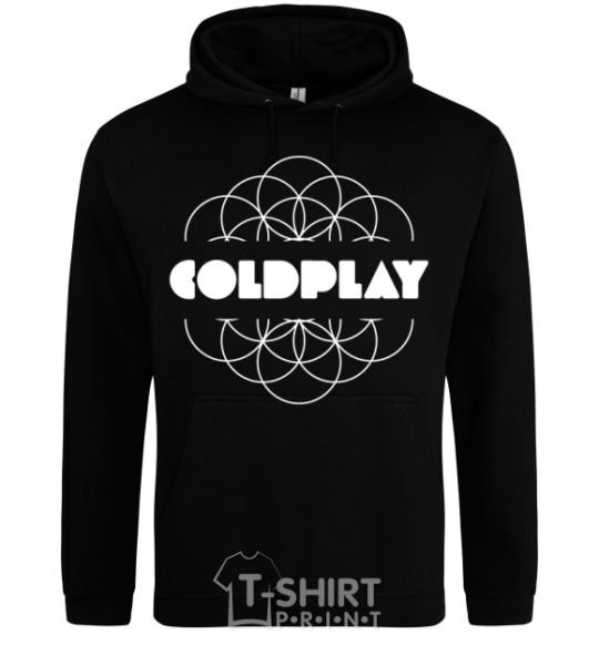 Мужская толстовка (худи) Coldplay white logo Черный фото