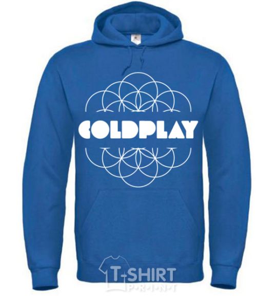 Men`s hoodie Coldplay white logo royal фото