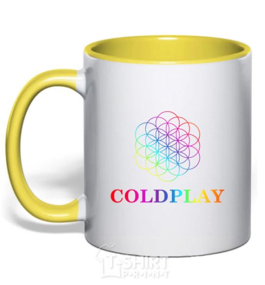 Чашка с цветной ручкой Coldplay logo Солнечно желтый фото