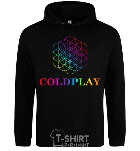 Мужская толстовка (худи) Coldplay logo Черный фото