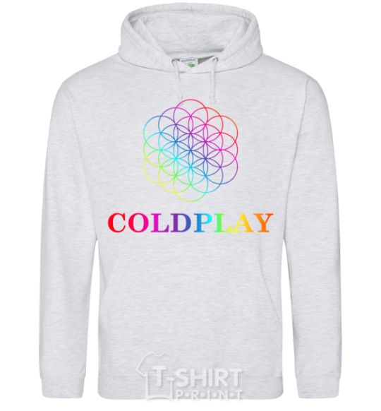 Men`s hoodie Coldplay logo sport-grey фото