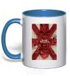 Mug with a colored handle Iron maiden print royal-blue фото