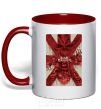 Mug with a colored handle Iron maiden print red фото