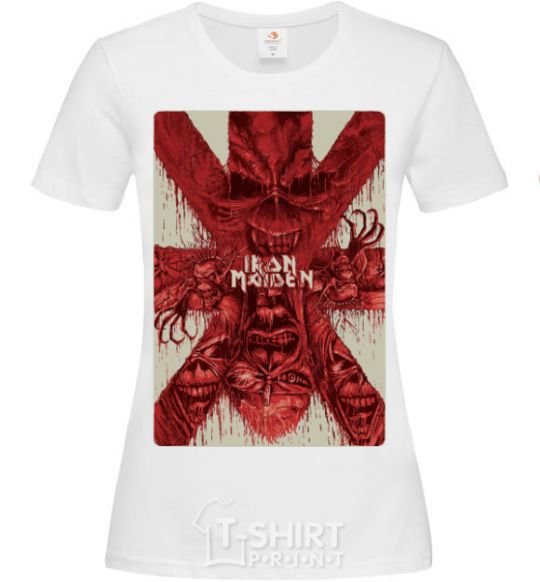 Women's T-shirt Iron maiden print White фото