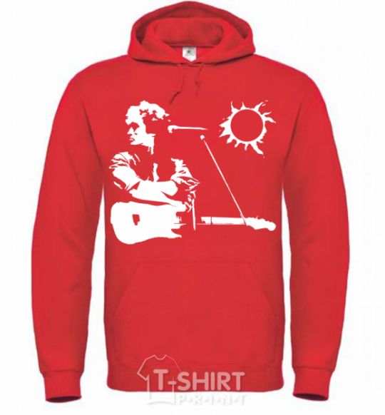 Men`s hoodie Tsoi Kino bright-red фото