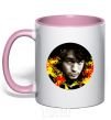 Mug with a colored handle Victor Tsoi light-pink фото