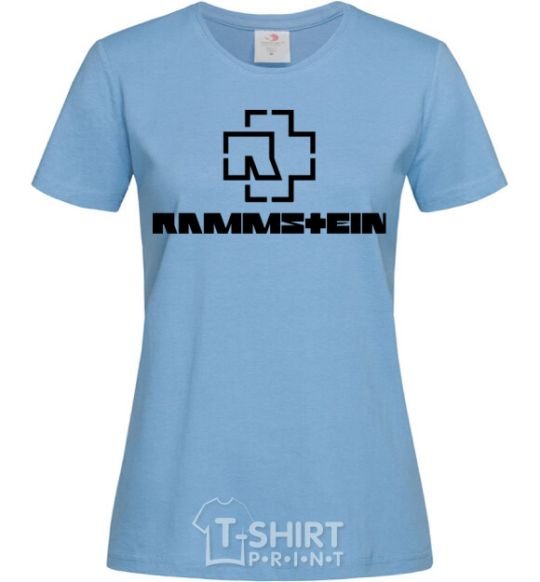 Women's T-shirt Rammstein logo sky-blue фото